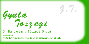 gyula toszegi business card