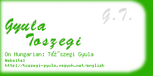 gyula toszegi business card